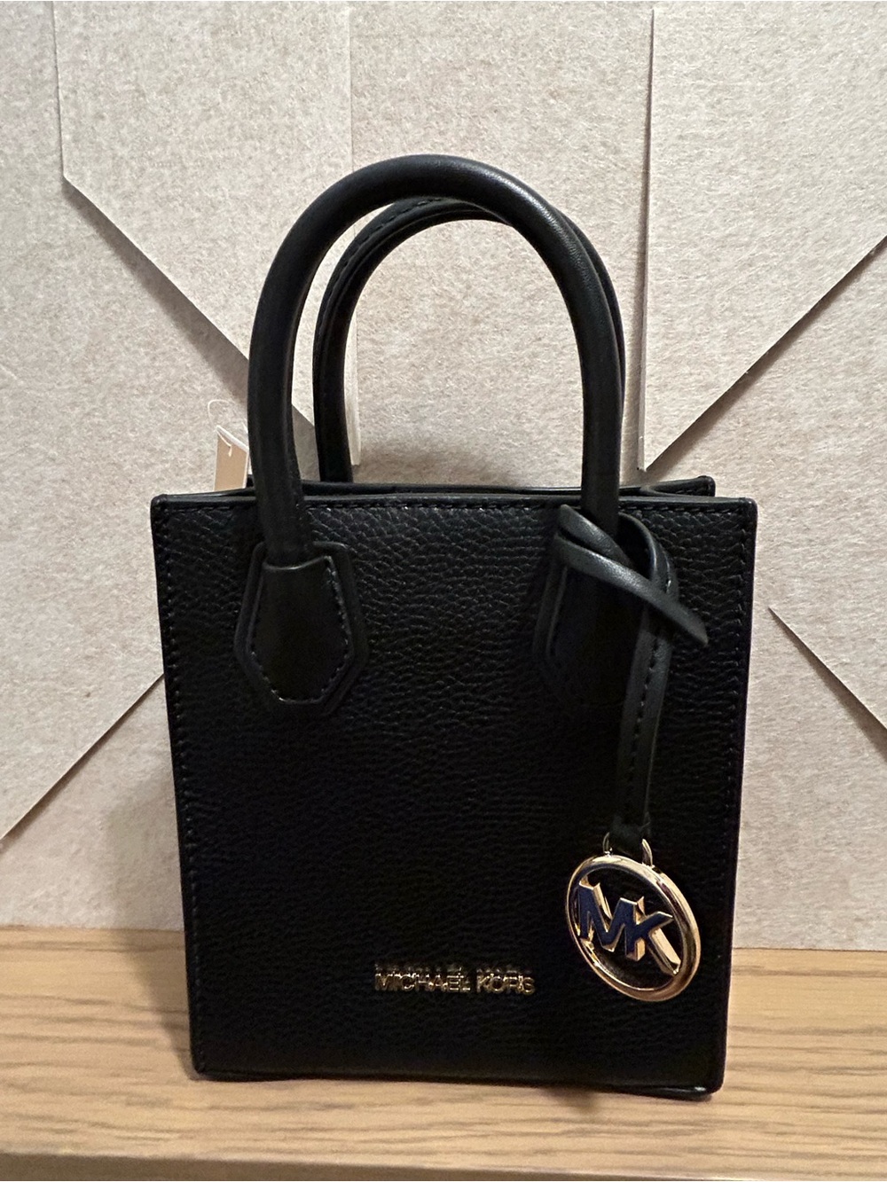 Michael Kors Black Pebbled Leather Mini Tote with Gold Hardware - Picture 15 of 16